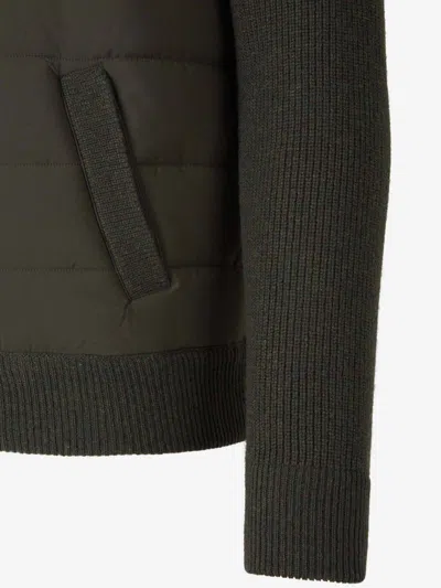 Gran Sasso Quilted Panel Cardigan In Green