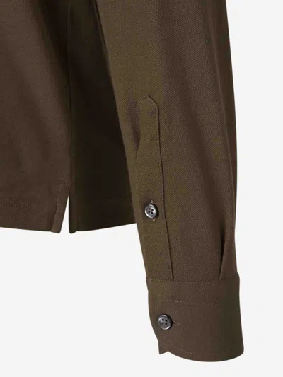 Gran Sasso Long-sleeve Cotton Polo Shirt In Brown