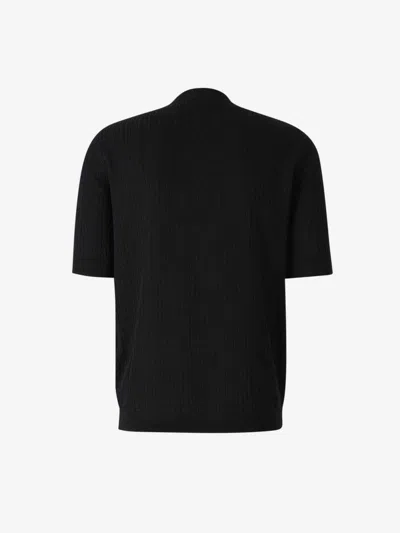 Lardini Ribbed Linen T-shirt In Black