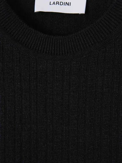Lardini Ribbed Linen T-shirt In Black