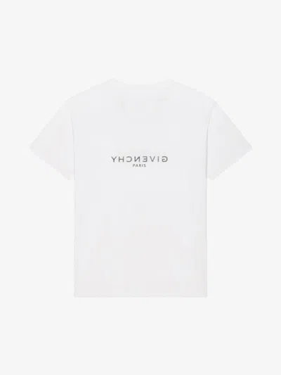 Givenchy White Crewneck T-shirt With Logo Print In Cotton Man In White