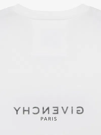 Givenchy White Crewneck T-shirt With Logo Print In Cotton Man In White