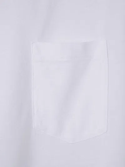 Officine Generale Short-sleeve Crewneck T-shirt With Chest Pocket In White