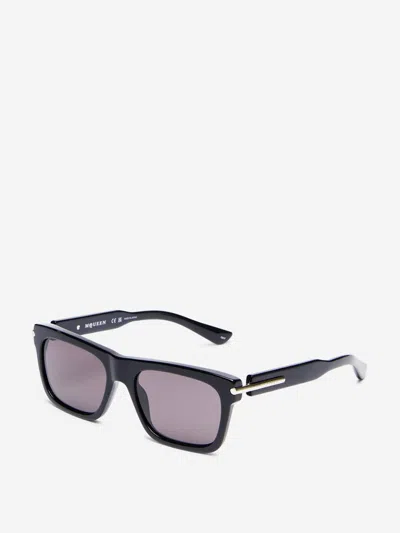 Alexander Mcqueen Rectangular T-bar Sunglasses In Black