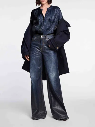 Dorothee Schumacher Shimmering Shine Blouse In Blue