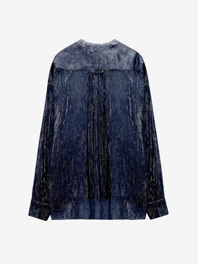 Dorothee Schumacher Shimmering Shine Blouse In Blue
