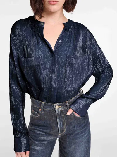 Dorothee Schumacher Shimmering Shine Blouse In Blue