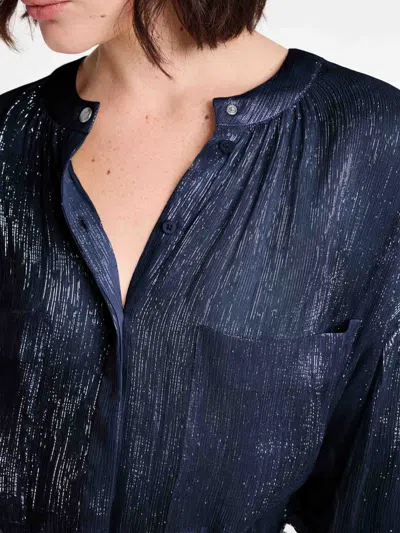 Dorothee Schumacher Shimmering Shine Blouse In Blue