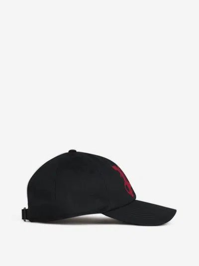 Palm Angels Logo-embroidered Cotton Baseball Cap In Black
