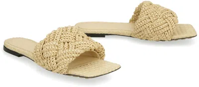 Bottega Veneta Lido Flat Sandals In Gold