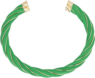 Bottega Veneta Twist Cuff Bracelet In Green