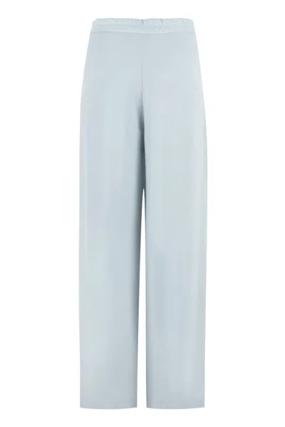 Clips Elastic-waist Wide-leg Trousers In Blue