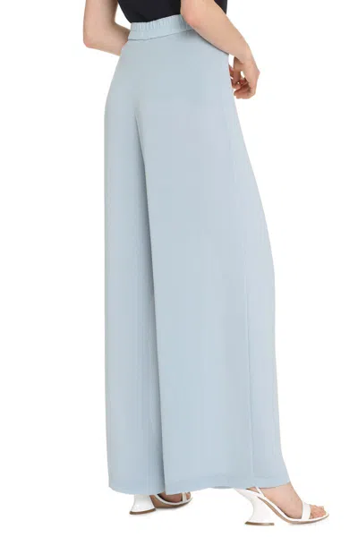 Clips Elastic-waist Wide-leg Trousers In Blue