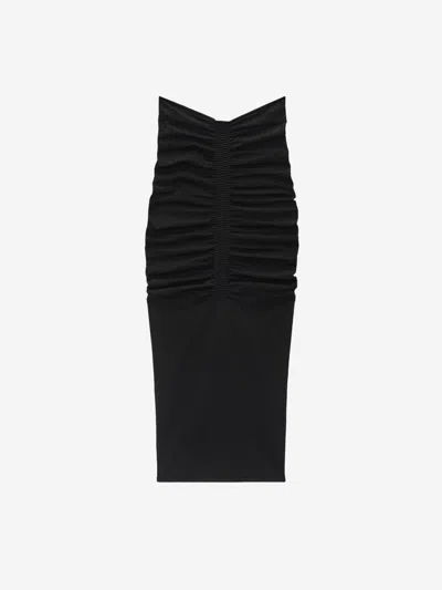 Alexander Wang Ruched Long Skirt In Black