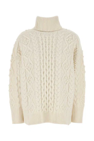 Loulou Studio Loulou Ivory Wool Blend Anar Oversize Sweater In Neutral
