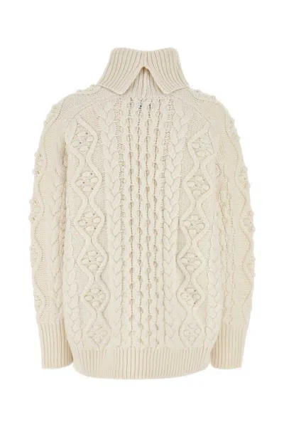 Loulou Studio Loulou Ivory Wool Blend Anar Oversize Sweater In Neutral