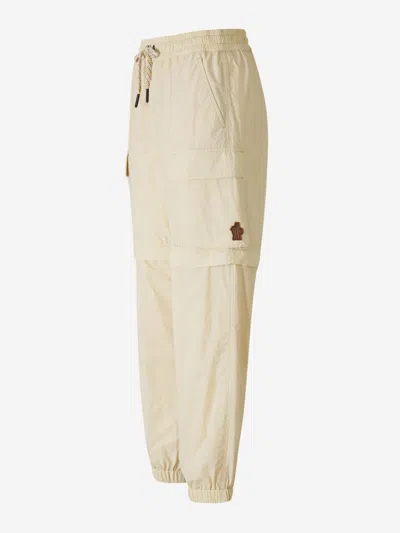 Moncler Grenoble Hybrid Technical Joggers In Neutral