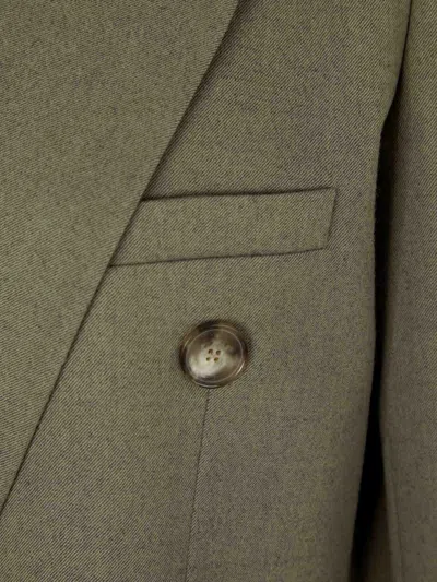 Stella Mccartney Double Breasted Wool Blazer In Green