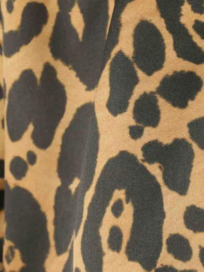 Tom Ford Multicolor Shorts With Patch Logo On The Waist And All-over Leopard Print In Silk Stretch W In Black