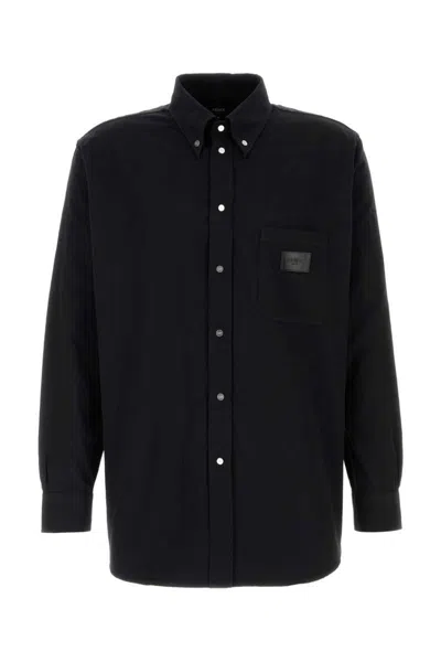 Fendi Classic Oxford Shirt For Modern Men In Black
