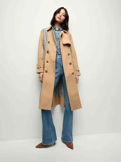 Veronica Beard Liam Patchwork Trench Coat In Neutral