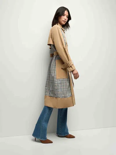 Veronica Beard Liam Patchwork Trench Coat In Neutral