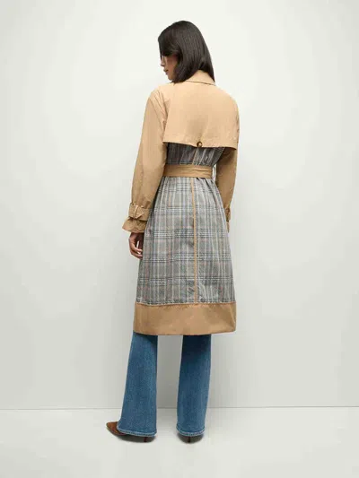 Veronica Beard Liam Patchwork Trench Coat In Neutral