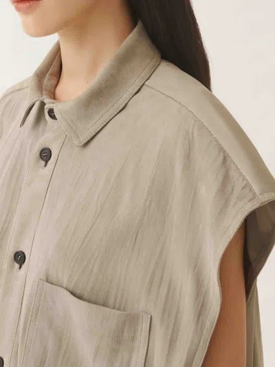 Fabiana Filippi Pleated Suede Bomber Jacket In Neutral