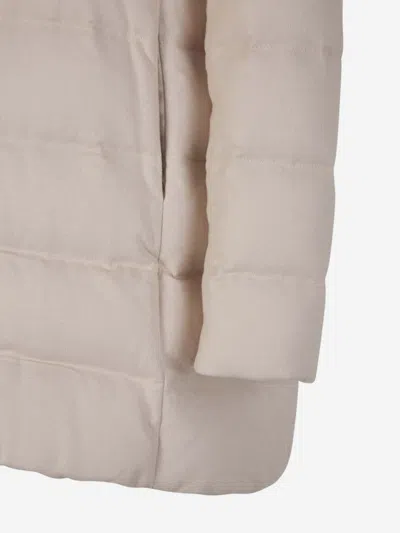 Herno Faux Fur Padded Jacket In Neutral