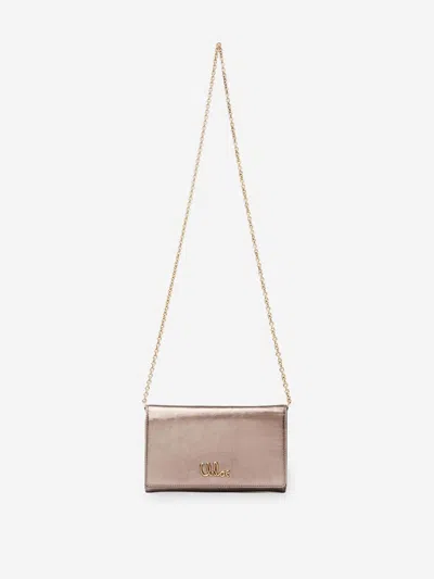 Chloé Iconic Wallet On Chain In Metallic Leather In Multi