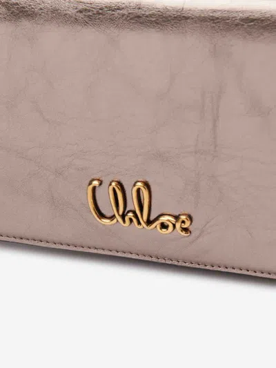 Chloé Iconic Wallet On Chain In Metallic Leather In Multi