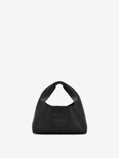 Marc Jacobs Grained Black Leather Handbag With Embossed Logo