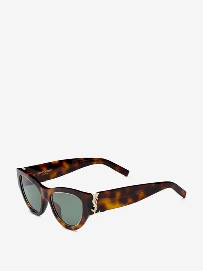 Saint Laurent Oval Sunglasses In Brown