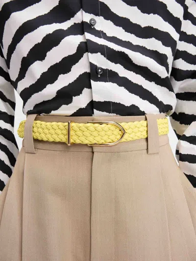 Jacquemus La Ceinture Bambino Leather Belt In Yellow