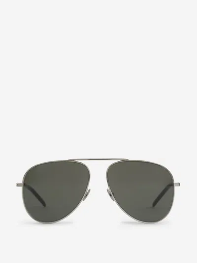 Saint Laurent Aviator Sunglasses In Gray