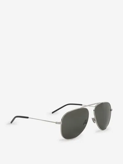 Saint Laurent Aviator Sunglasses In Gray