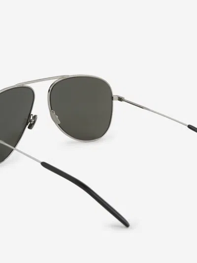 Saint Laurent Aviator Sunglasses In Gray