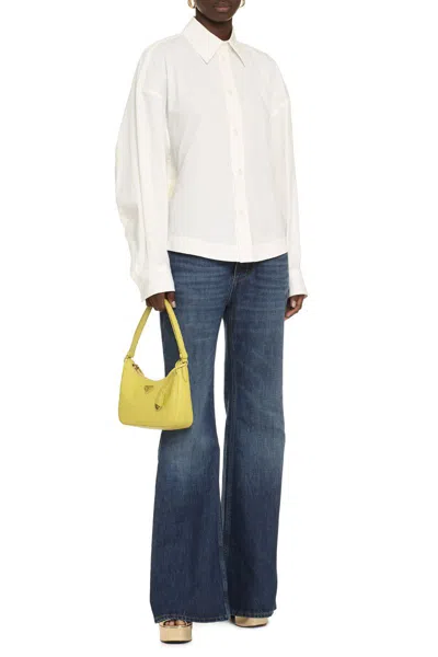 Bottega Veneta Women Compact Cotton Shirt In White