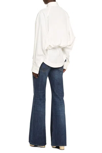 Bottega Veneta Women Compact Cotton Shirt In White