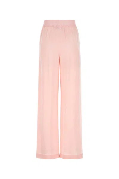 Burberry Ekd Silk Jacquard Wide-leg Trousers In Pink