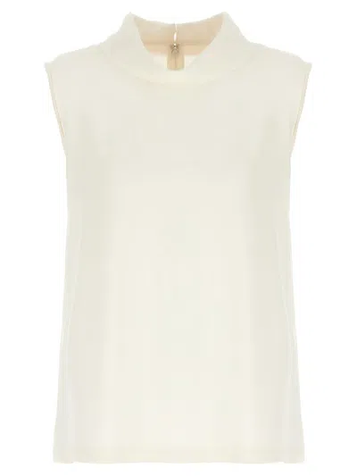 Valentino Draped Neckline Sleeveless Top