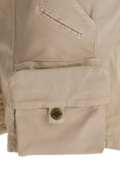 Pinko Utility-inspired Trousers With Functional Pockets And Tailored Fit In Neutral