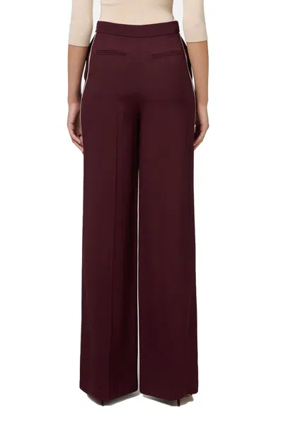 Elisabetta Franchi Red Wide-leg Trousers With High Waist In Purple