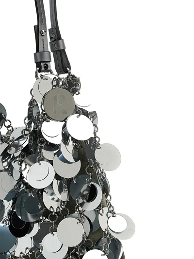 Rabanne 'silver Sparkle Discs Large' Shoulder Bag