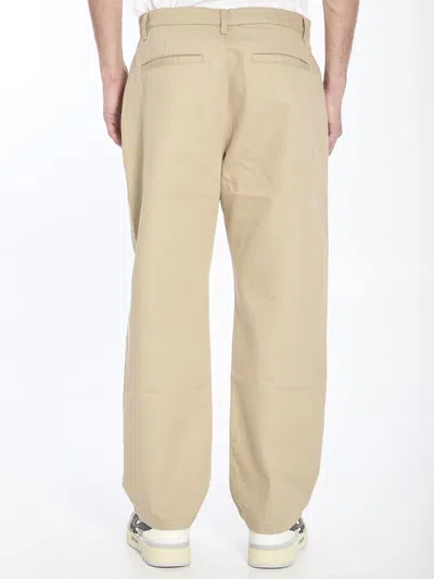 Palm Angels Chino Pants With Logo Branding In Neutral