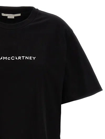 Stella Mccartney T-shirt With Logo Print And Crew Neckline In Black