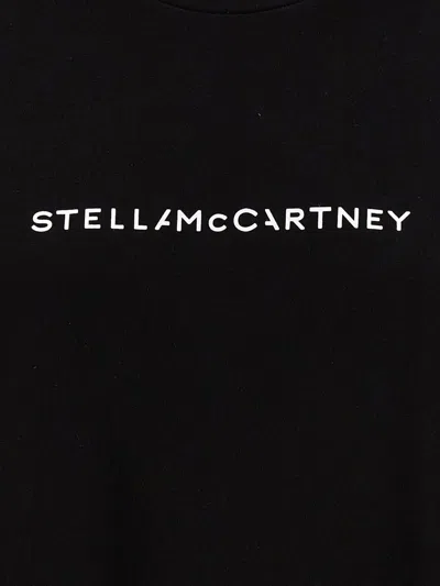 Stella Mccartney T-shirt With Logo Print And Crew Neckline In Black