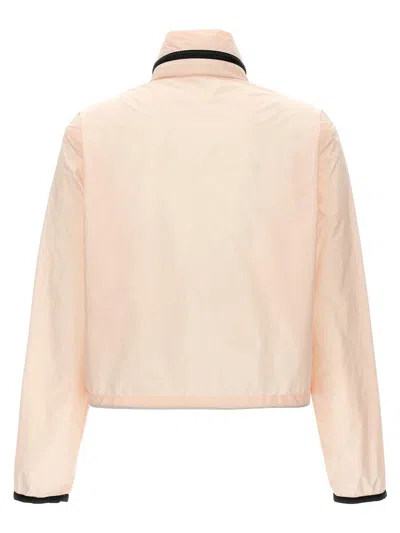Moncler 'lico' Jacket Elastic Cuffs High Collar In Neutral