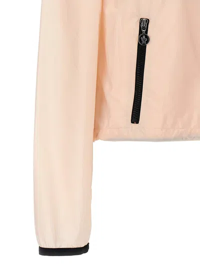 Moncler 'lico' Jacket Elastic Cuffs High Collar In Neutral
