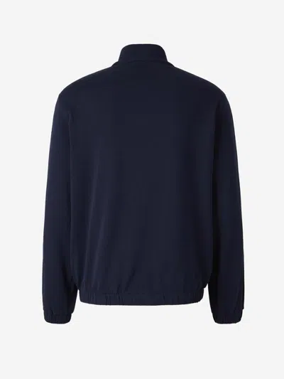Moncler Men's Striped-sleeve Track Jacket In Black